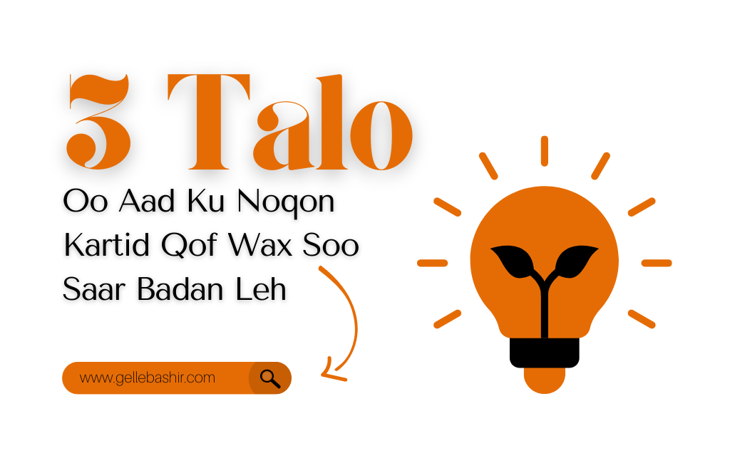 3 Talo Oo Aad Ku Noqon Kartid Qof Wax Soo Saar Badan Leh